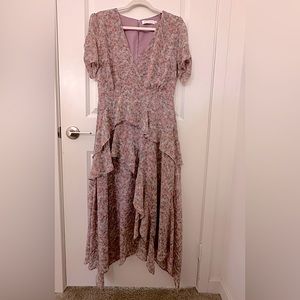 Floret Studios Floral Midi Dress Lavender Large